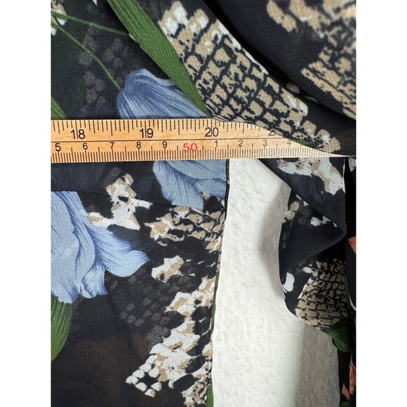 Cabi Snake Charmer sheer blouse multi floral whimsy goth sz M - Picture 4 of 7